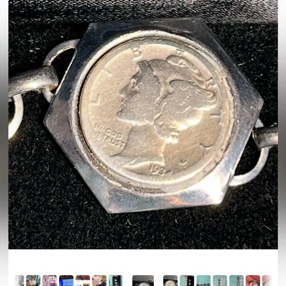 Vintage Liberty Head Mercury Dime Silver CoinLink Vintage Coin Bracelet - Picture 5 of 13